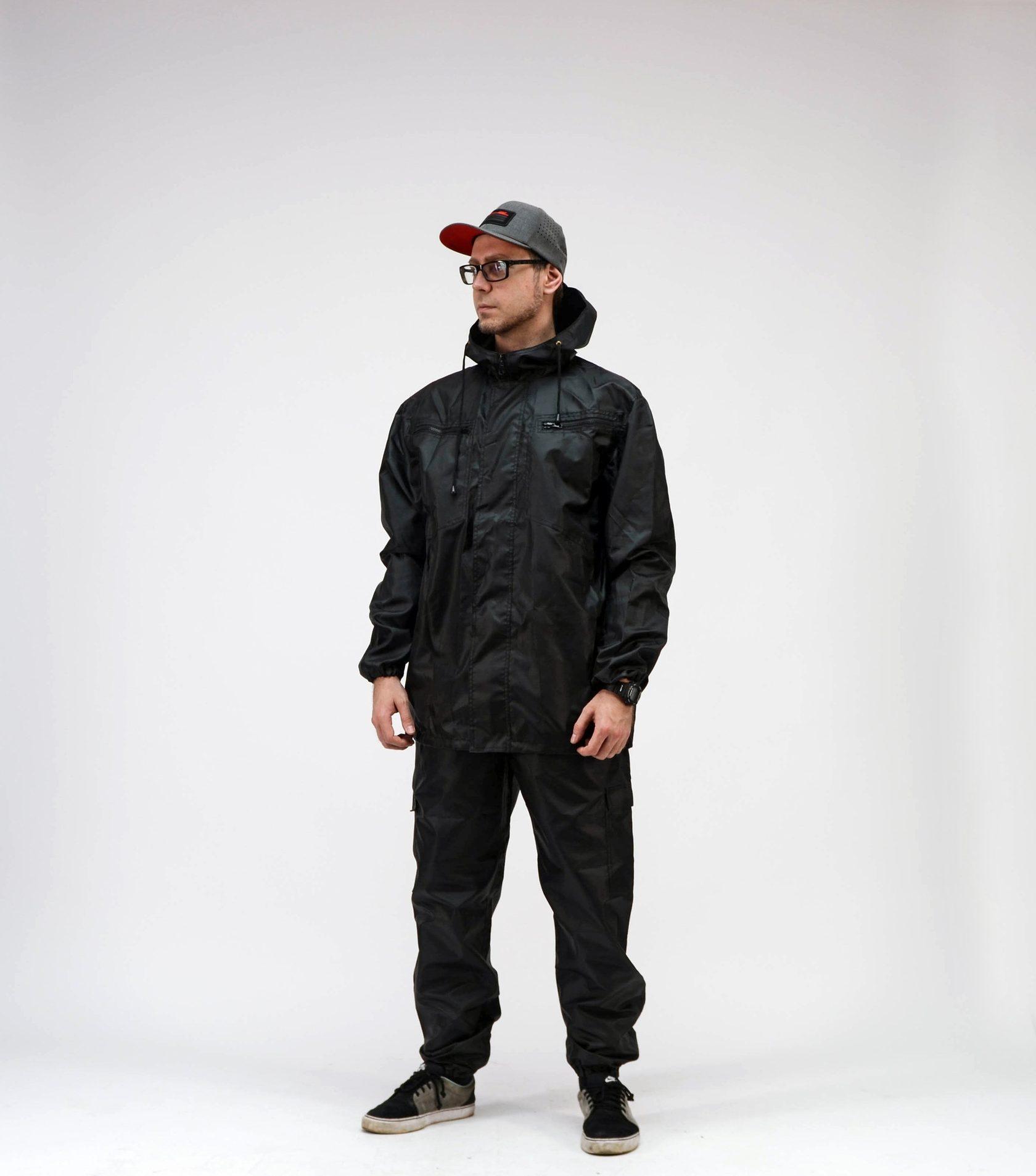 Комплект дождевик Grom черный брюки + куртка