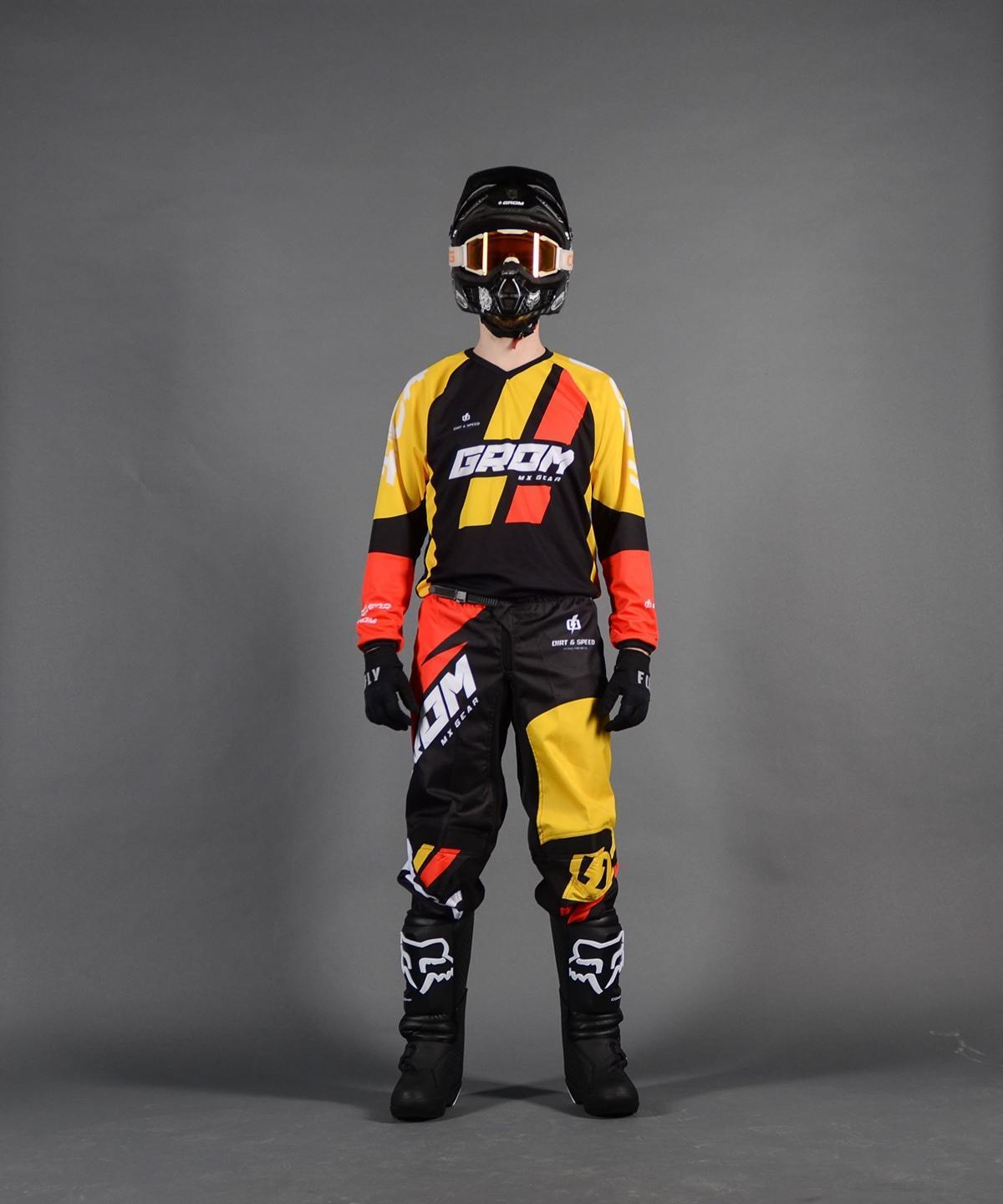 Штаны кросс Grom Race red yellow