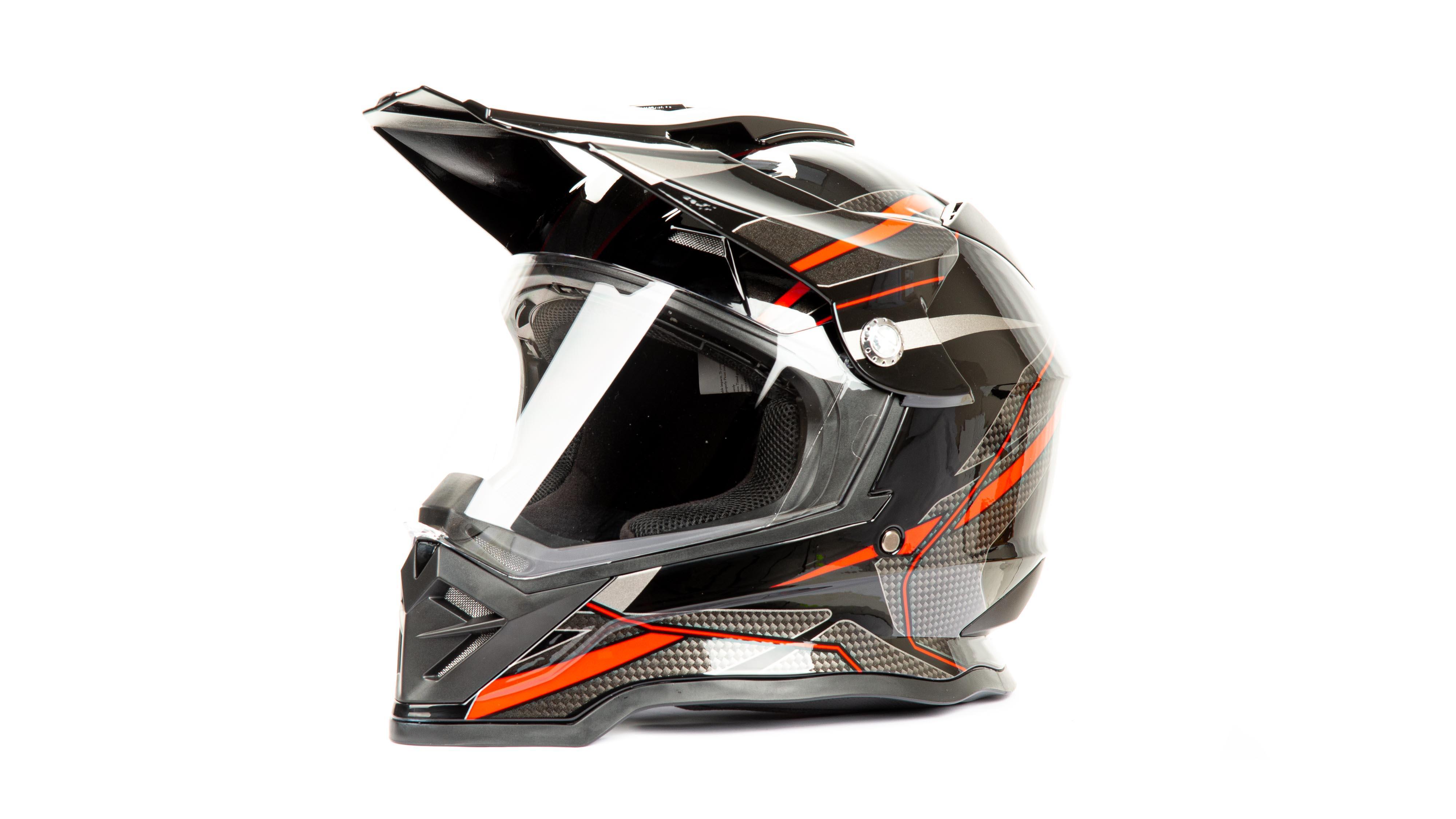 Шлем кроссовый HIZER B6197-1 black/red