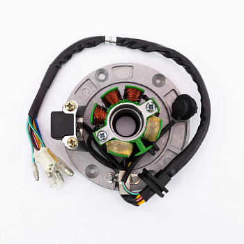 Статор генератора облегченный (5 катушек, 7 контактов) на плате с датчиком импульса